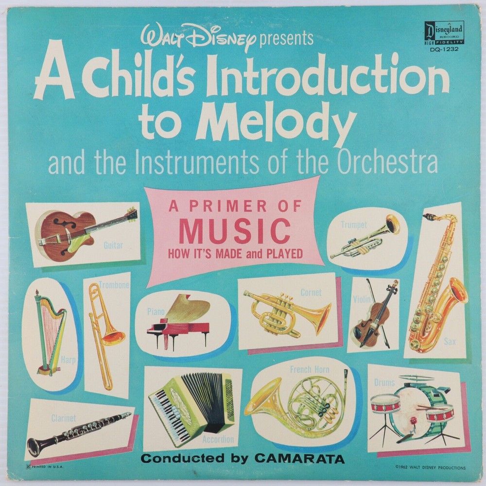 Disney Child's Intro To Melody & Instruments Of The Orchestra  LP Record DQ-1232